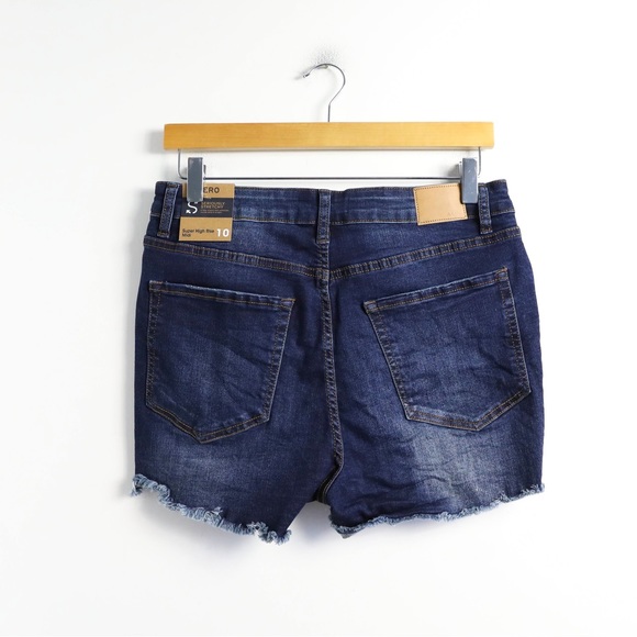 NWT Aero Super High Rise Midi shorts Aeropostale 10 new stretch distressed jean - Picture 2 of 4
